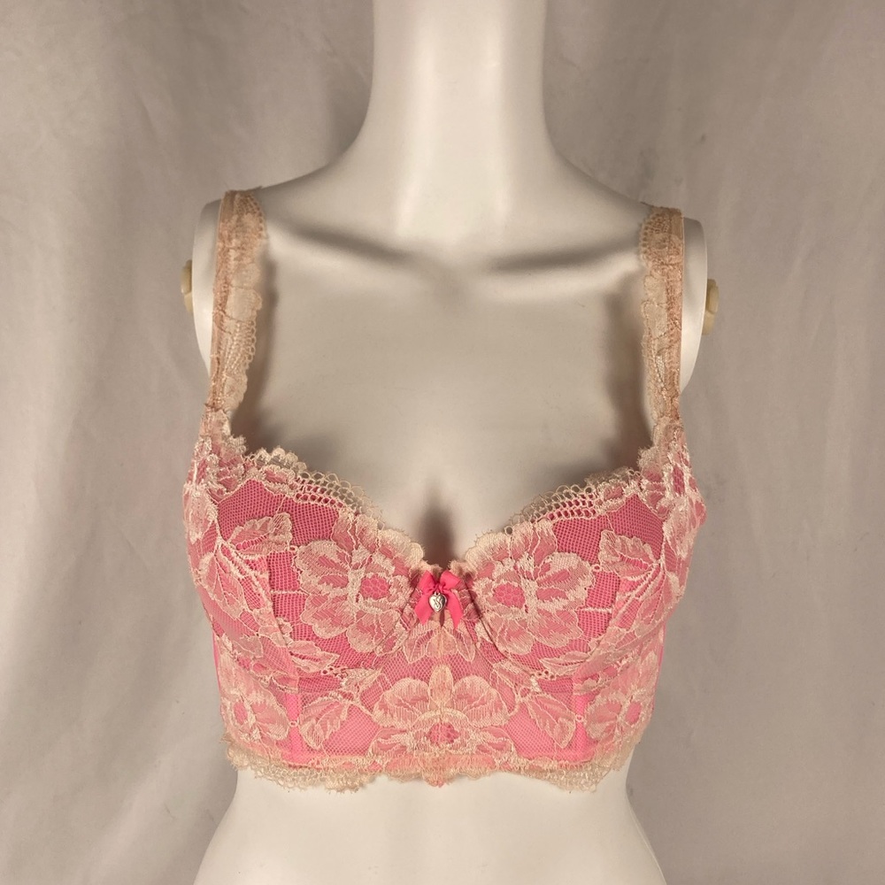 Victoria’s Secret Lace Lined Demi pink/cream 32C